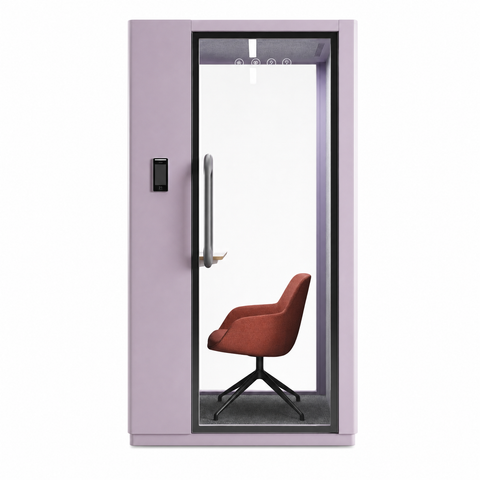 Volferda Core Solo-Soundproof Study Pod, Quiet Privacy Learning Booth with Fan, LED Lighting System, AC Outlets & USB Ports for Home Office, Studying(Lavender)