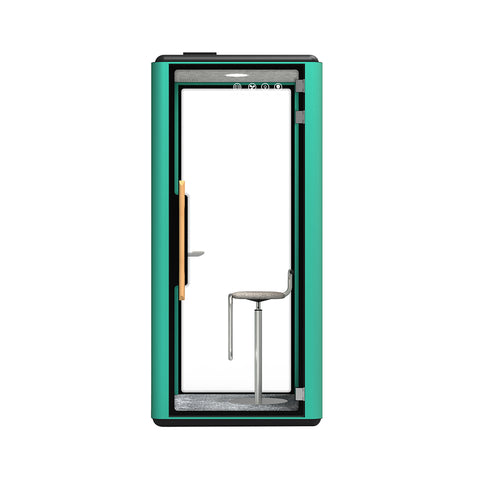 Volferda Air Solo Soundproof Office Pod, Portable Quiet Meeting Booth with Wheels(Cyan)