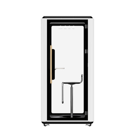 Volferda Air Solo Soundproof Office Pod, Portable Quiet Meeting Booth with Wheels(White)