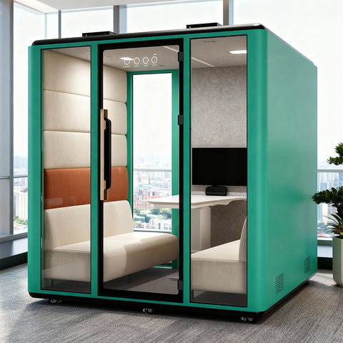 Volferda Air Seriers 6 People Mobile Office Pod Booth, Extra Large Space Sound Proof Office Pod(Green)
