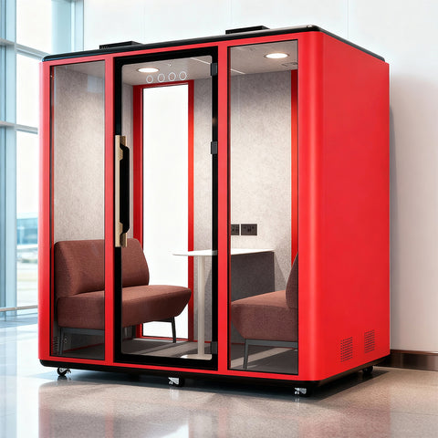 Volferda Air Seriers 4 People Mobile Office Pod Booth, Extra Large Space Sound Proof Office Pod(Orange)
