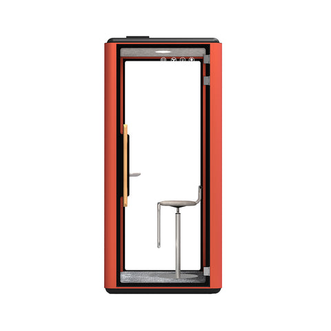 Volferda Air Solo Soundproof Office Pod, Portable Quiet Meeting Booth with Wheels(Orange + Grey)