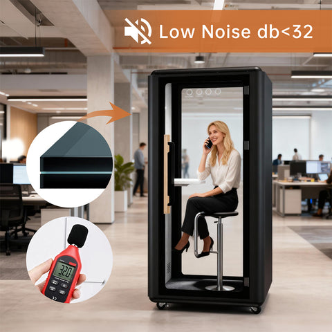 Volferda Air Solo Soundproof Office Pod(Black)