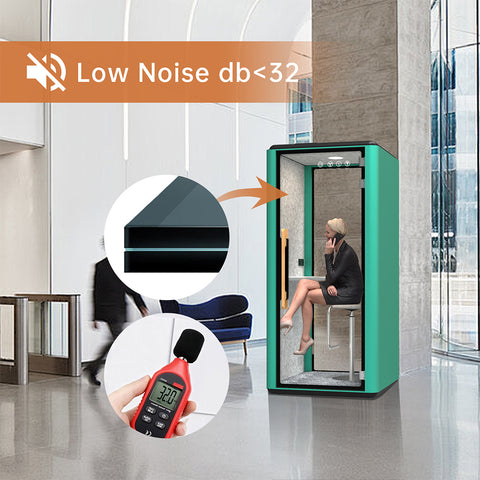 Volferda Air Solo Soundproof Office Pod, Portable Quiet Meeting Booth with Wheels(Cyan)