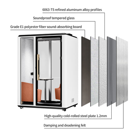 Volferda Air Duo Mobile Office Pod Booth(White)
