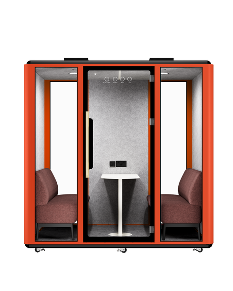 Volferda Air Seriers 4 People Mobile Office Pod Booth, Extra Large Space Sound Proof Office Pod(Orange)
