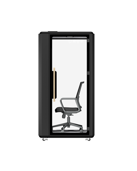 Volferda Air Solo Soundproof Study Pod – Portable Privacy Booth with Acoustic Panels, LED Light, USB-C & AC Outlets(Black)
