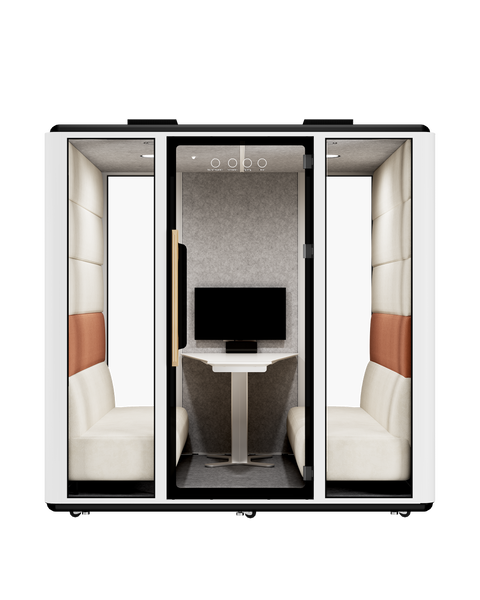 Volferda Air Seriers 6 People Mobile Office Pod Booth, Extra Large Space Sound Proof Office Pod(White)