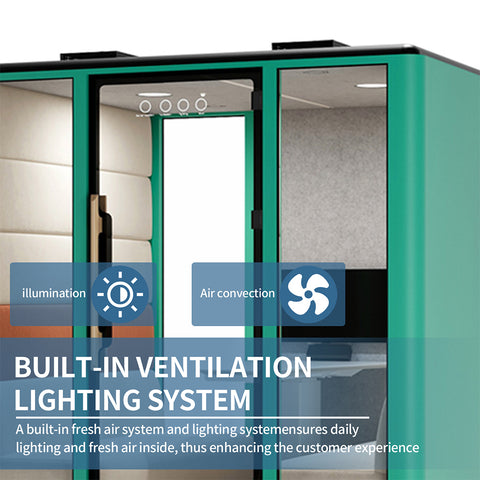 Volferda Air Seriers 6 People Mobile Office Pod Booth, Extra Large Space Sound Proof Office Pod(Green)