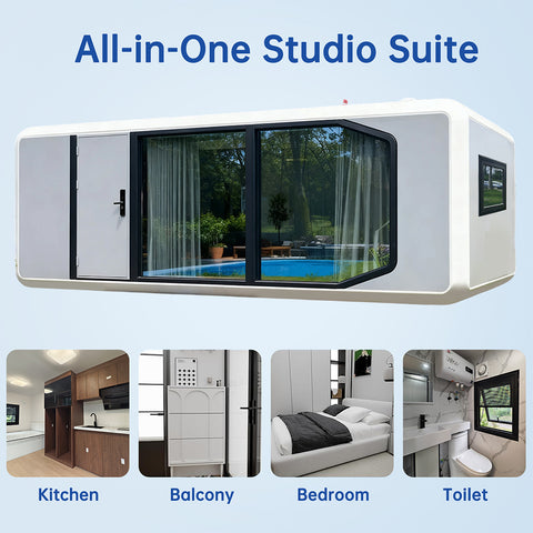 Volferda tiny house/Prefab Apple Cabin A1-length18.37 ft with Modular Customization, Optional Furniture Package,  Perfect for Coastal Living, Vacation Rentals, Glamping & Hospitality Use