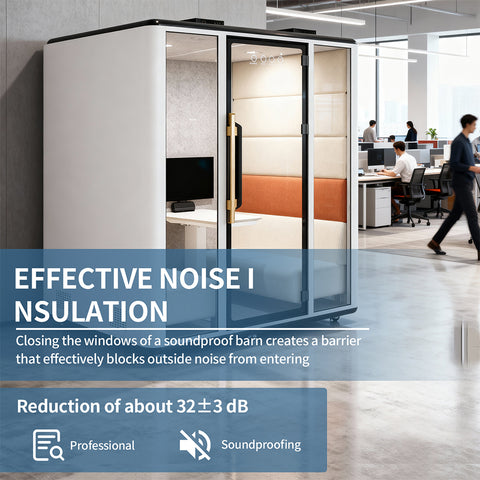 Volferda Air Seriers 6 People Mobile Office Pod Booth, Extra Large Space Sound Proof Office Pod(White)