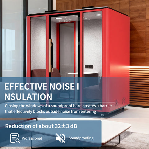Volferda Air Seriers 4 People Mobile Office Pod Booth, Extra Large Space Sound Proof Office Pod(Orange)