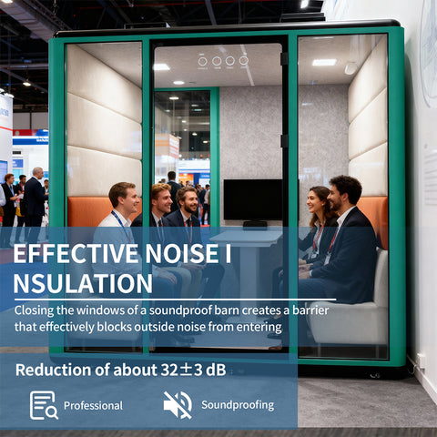 Volferda Air Seriers 6 People Mobile Office Pod Booth, Extra Large Space Sound Proof Office Pod(Green)