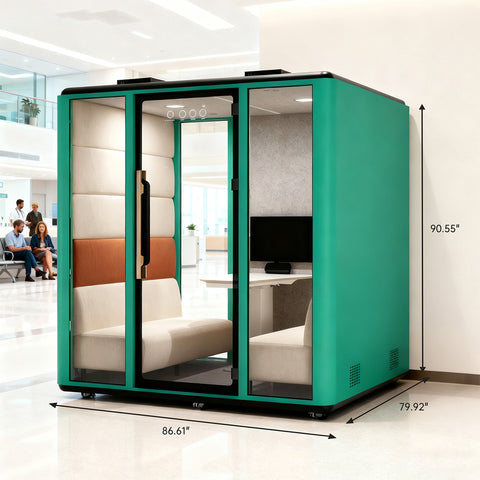 Volferda Air Seriers 6 People Mobile Office Pod Booth, Extra Large Space Sound Proof Office Pod(Green)