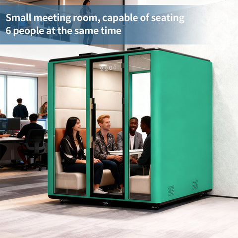 Volferda Air Seriers 6 People Mobile Office Pod Booth, Extra Large Space Sound Proof Office Pod(Green)