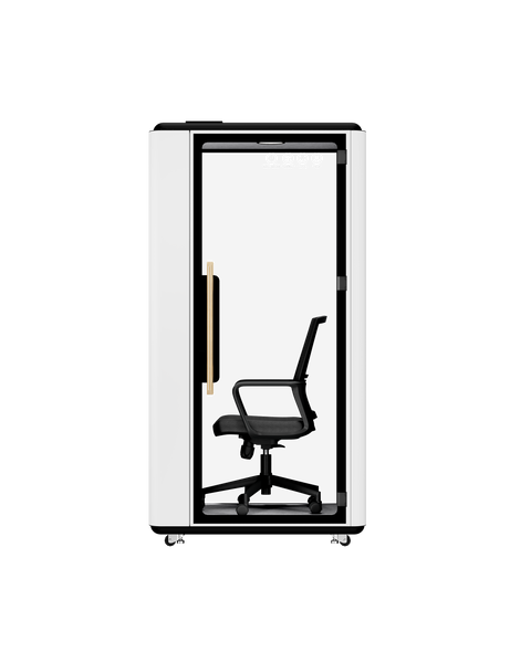 Volferda Air Solo Soundproof Study Pod – Portable Privacy Booth with Acoustic Panels, LED Light, USB-C & AC Outlets(White)