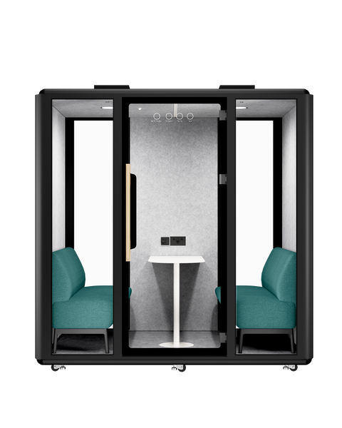 Volferda Air Seriers 4 People Mobile Office Pod Booth, Extra Large Space Sound Proof Office Pod(Black)